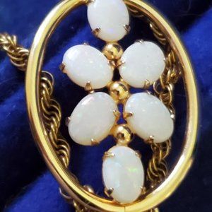 Beautiful  12kt Gold Filled Opal Slide Necklace
